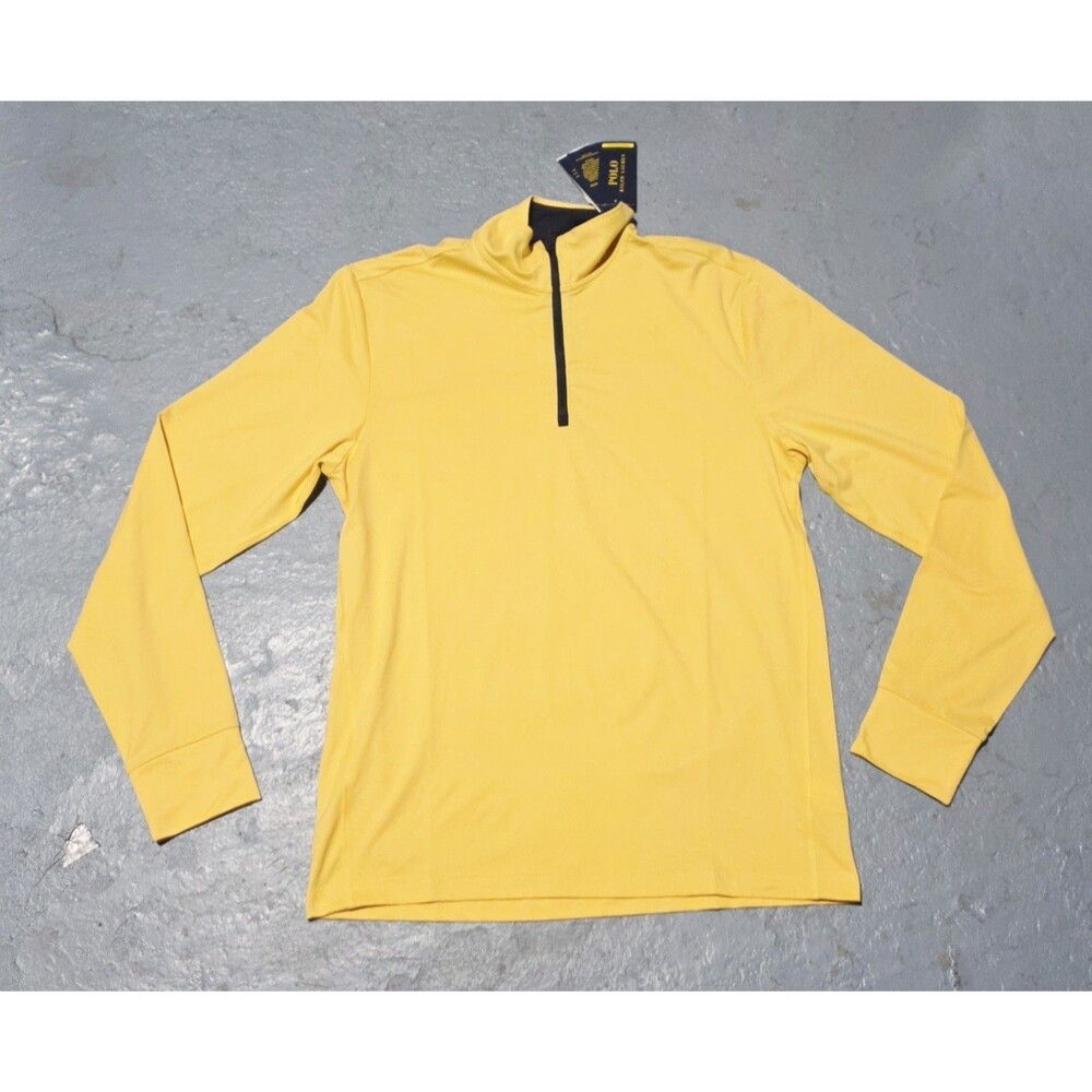 New Polo Ralph Lauren Performance Golf 1/4 Zip Pullover Yellow Men's SMALL $125
